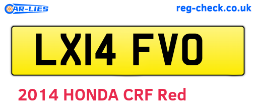 LX14FVO are the vehicle registration plates.