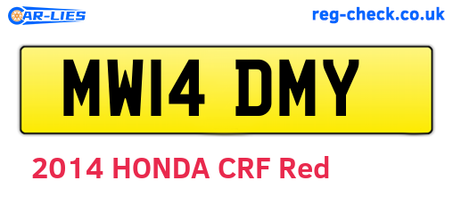 MW14DMY are the vehicle registration plates.