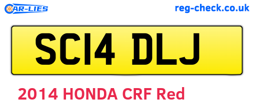 SC14DLJ are the vehicle registration plates.