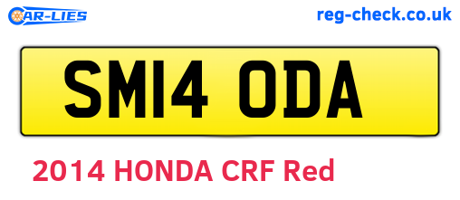 SM14ODA are the vehicle registration plates.