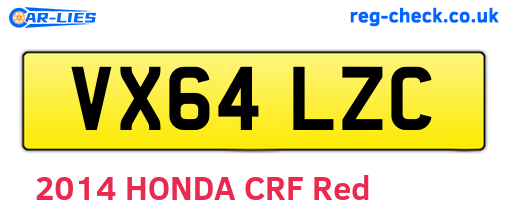 VX64LZC are the vehicle registration plates.