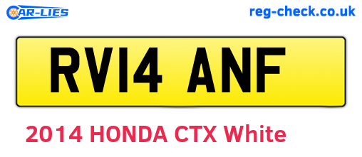 RV14ANF are the vehicle registration plates.