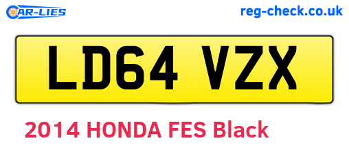 LD64VZX are the vehicle registration plates.