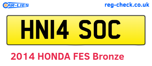 HN14SOC are the vehicle registration plates.