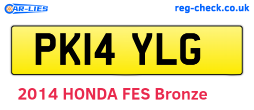 PK14YLG are the vehicle registration plates.