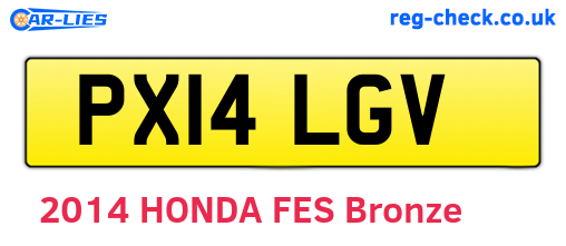 PX14LGV are the vehicle registration plates.