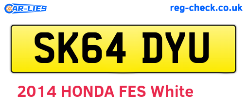 SK64DYU are the vehicle registration plates.