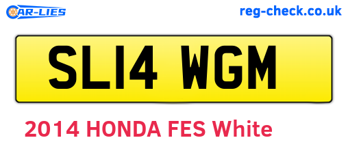 SL14WGM are the vehicle registration plates.