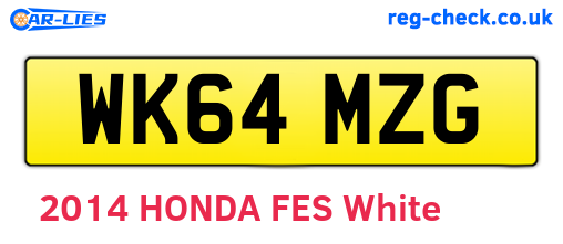 WK64MZG are the vehicle registration plates.