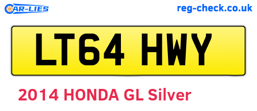 LT64HWY are the vehicle registration plates.