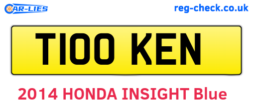 T100KEN are the vehicle registration plates.