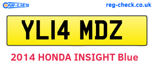 YL14MDZ are the vehicle registration plates.