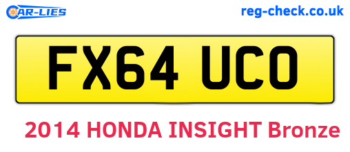 FX64UCO are the vehicle registration plates.