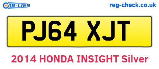 PJ64XJT are the vehicle registration plates.