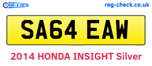 SA64EAW are the vehicle registration plates.