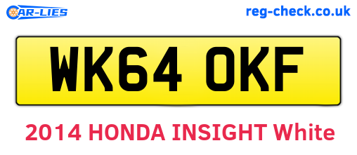 WK64OKF are the vehicle registration plates.