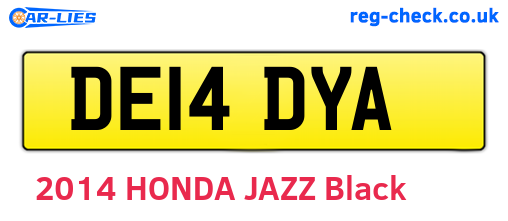 DE14DYA are the vehicle registration plates.
