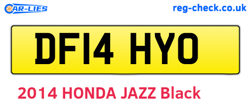 DF14HYO are the vehicle registration plates.
