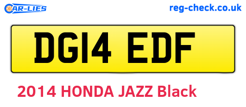 DG14EDF are the vehicle registration plates.