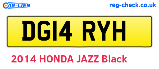 DG14RYH are the vehicle registration plates.