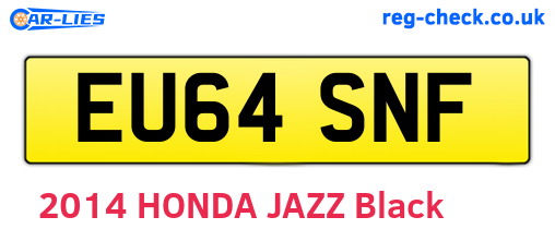 EU64SNF are the vehicle registration plates.