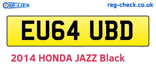 EU64UBD are the vehicle registration plates.