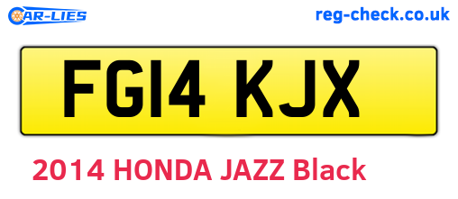 FG14KJX are the vehicle registration plates.