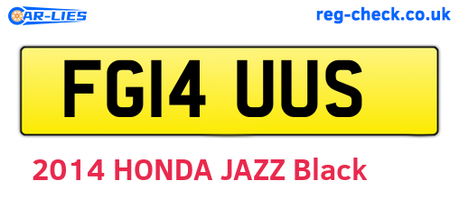 FG14UUS are the vehicle registration plates.