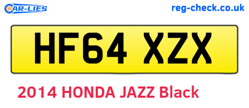 HF64XZX are the vehicle registration plates.