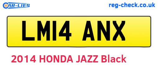 LM14ANX are the vehicle registration plates.
