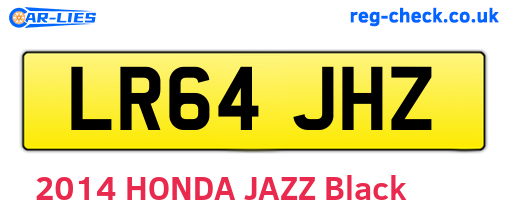 LR64JHZ are the vehicle registration plates.