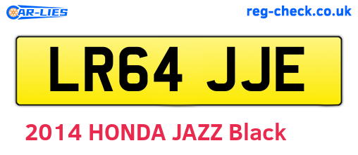LR64JJE are the vehicle registration plates.