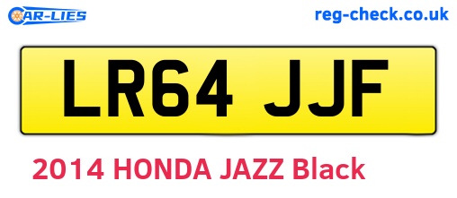 LR64JJF are the vehicle registration plates.