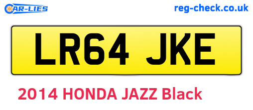 LR64JKE are the vehicle registration plates.