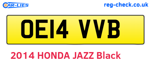 OE14VVB are the vehicle registration plates.