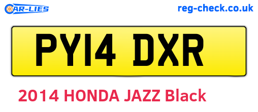 PY14DXR are the vehicle registration plates.