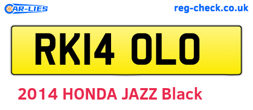 RK14OLO are the vehicle registration plates.