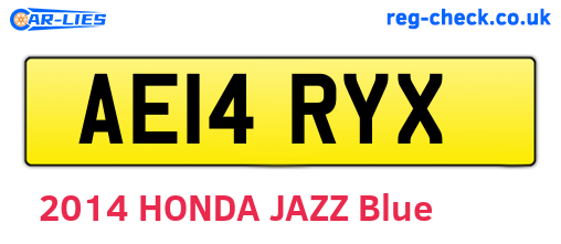 AE14RYX are the vehicle registration plates.