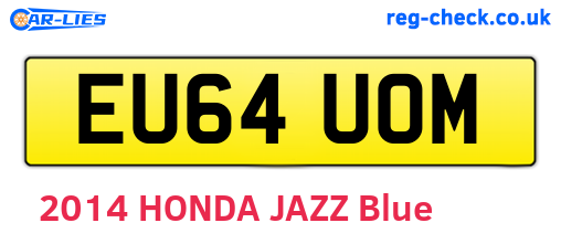 EU64UOM are the vehicle registration plates.