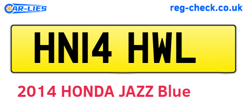 HN14HWL are the vehicle registration plates.