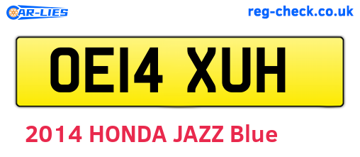 OE14XUH are the vehicle registration plates.