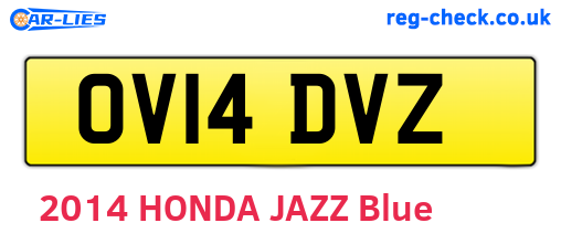 OV14DVZ are the vehicle registration plates.