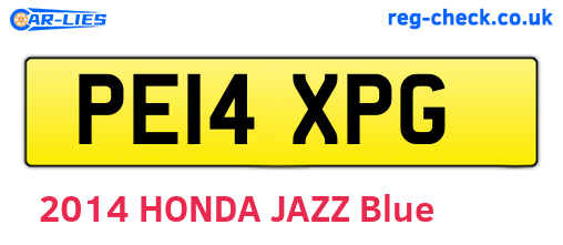 PE14XPG are the vehicle registration plates.