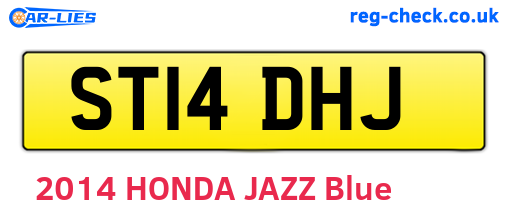 ST14DHJ are the vehicle registration plates.