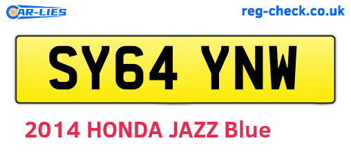 SY64YNW are the vehicle registration plates.