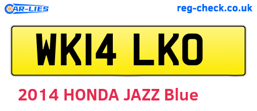 WK14LKO are the vehicle registration plates.