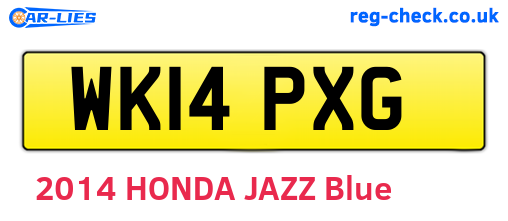WK14PXG are the vehicle registration plates.