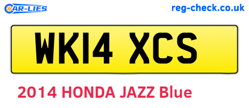 WK14XCS are the vehicle registration plates.
