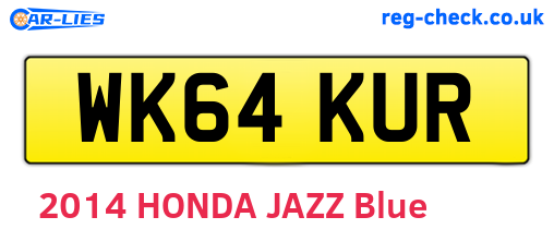 WK64KUR are the vehicle registration plates.