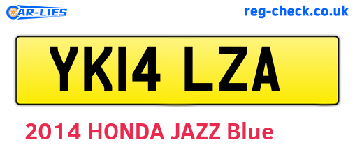 YK14LZA are the vehicle registration plates.